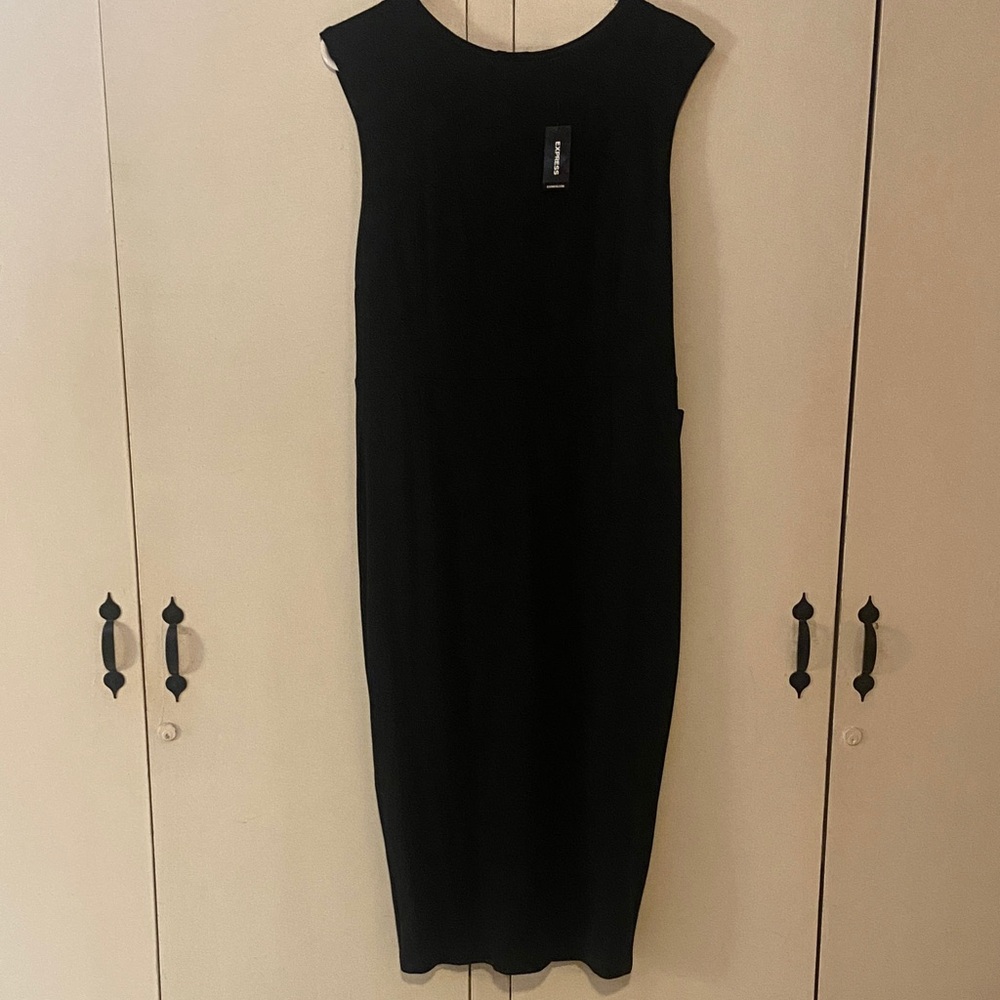 Express Classic Black Midi Dress